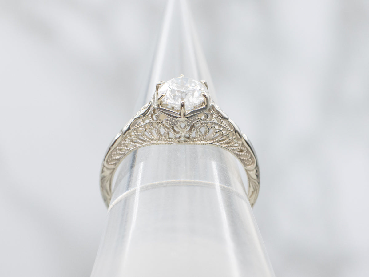 Antique Round Brilliant Diamond Engagement Ring