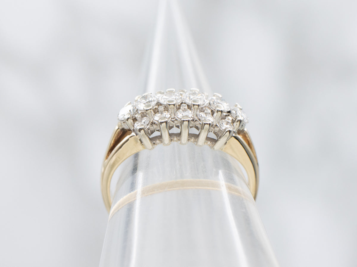 Vintage Triple Row Diamond Ring