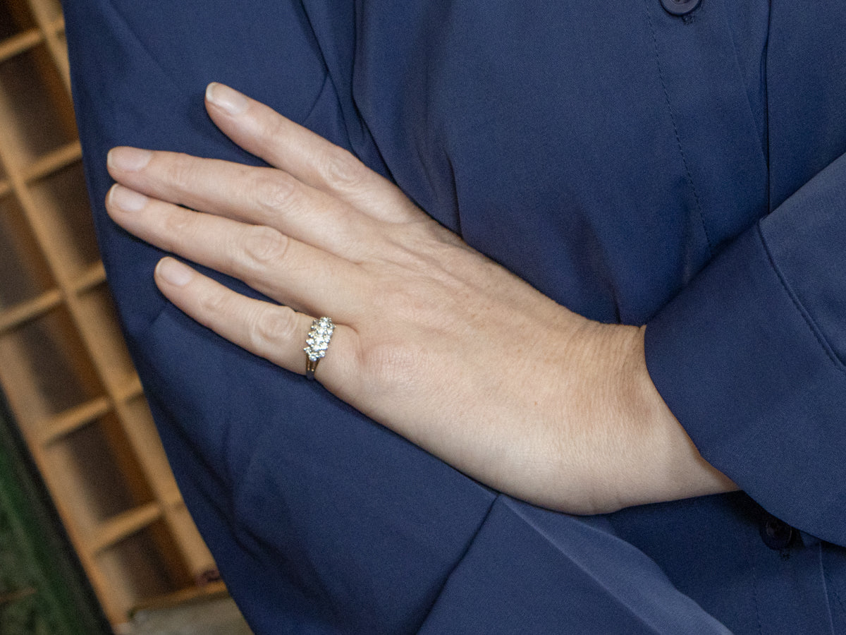 Vintage Triple Row Diamond Ring