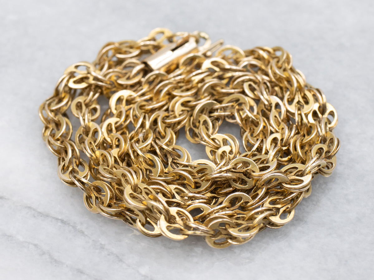 Ornate Victorian Era Circle Link Chain with Barrel Clasp