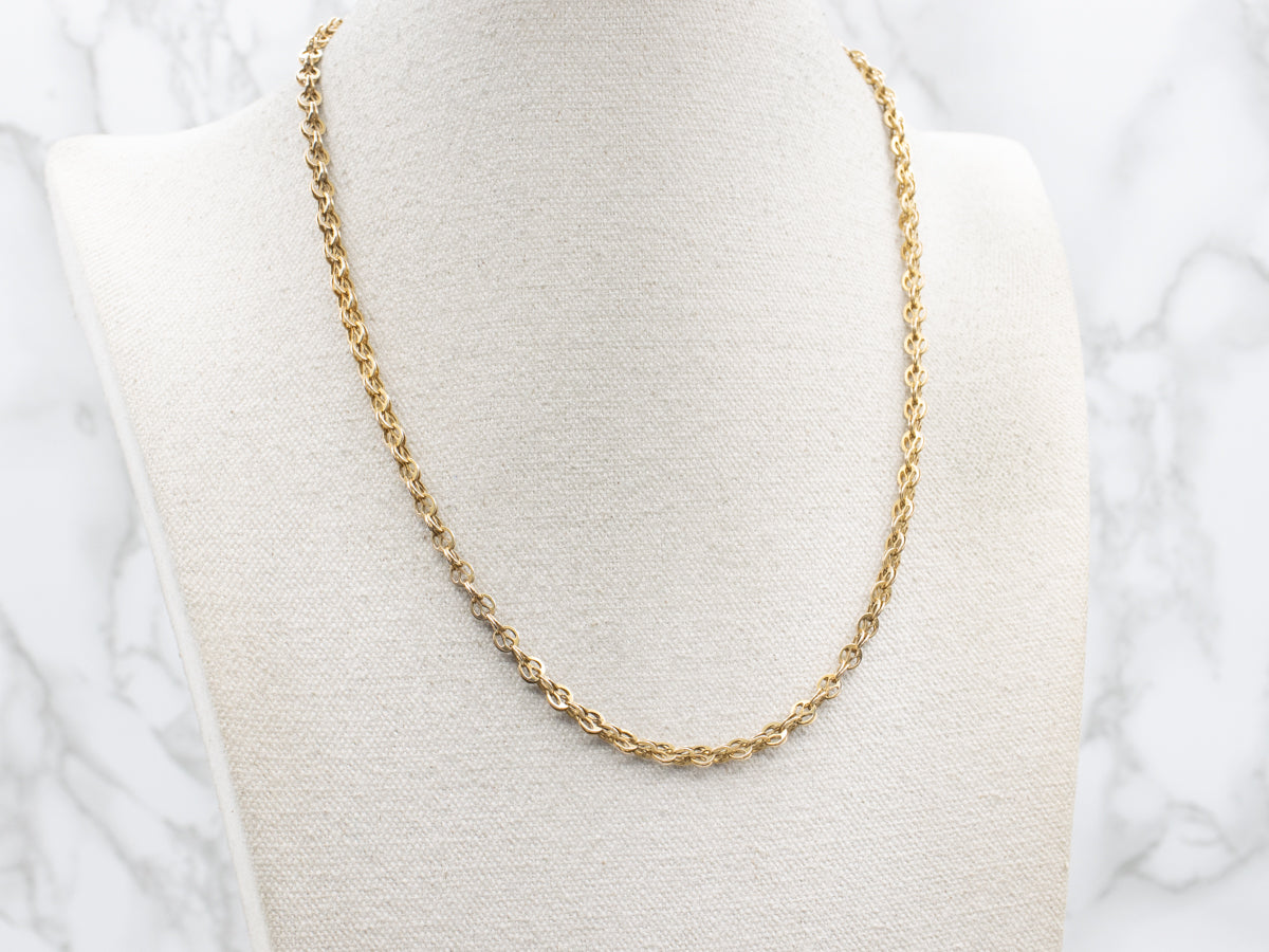 Ornate Victorian Era Circle Link Chain with Barrel Clasp