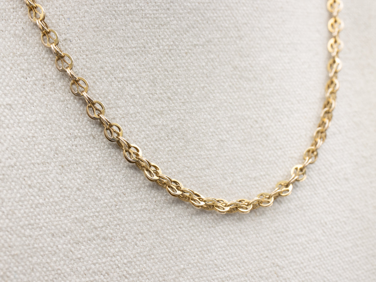 Ornate Victorian Era Circle Link Chain with Barrel Clasp