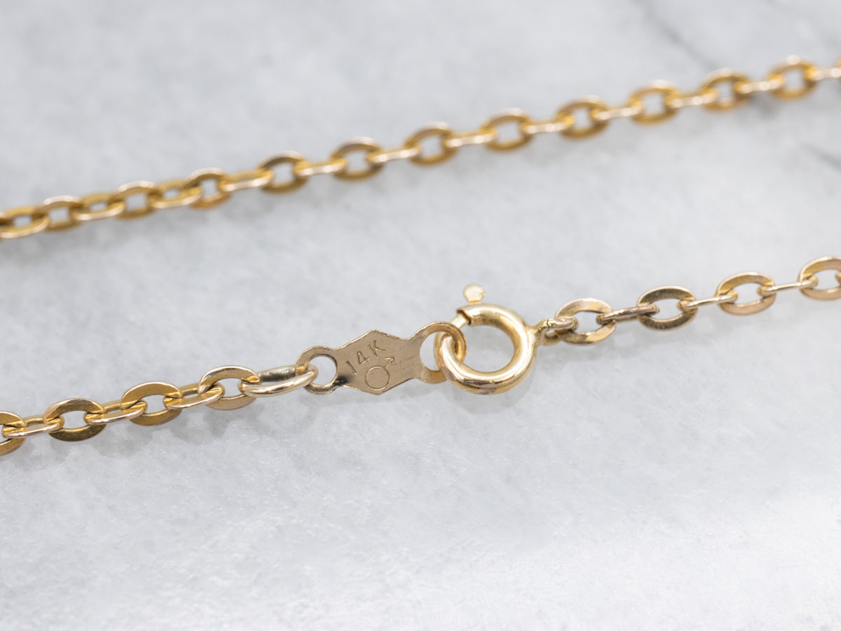 Yellow Gold Flat Cable-Link Chain
