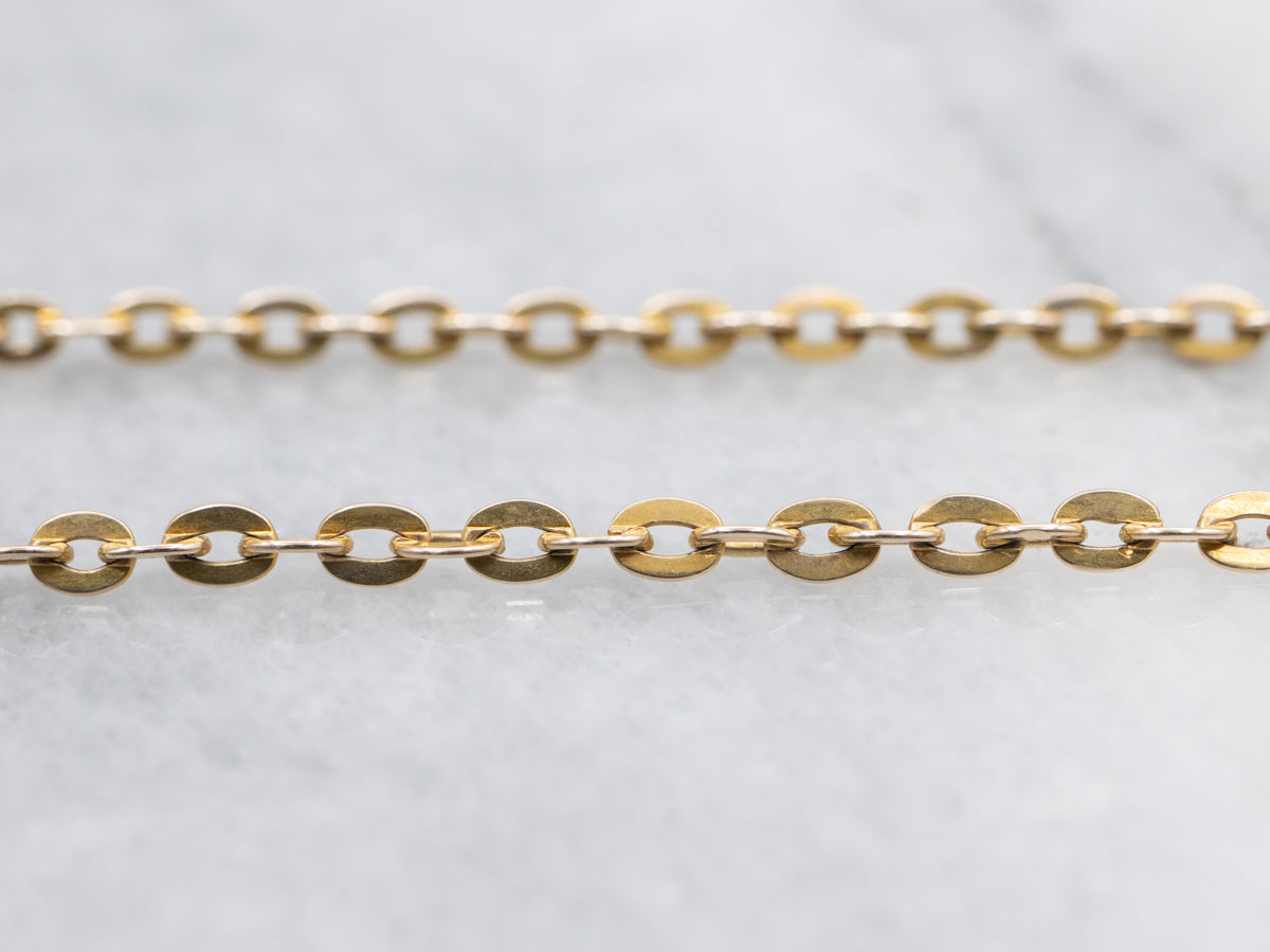 Yellow Gold Flat Cable-Link Chain
