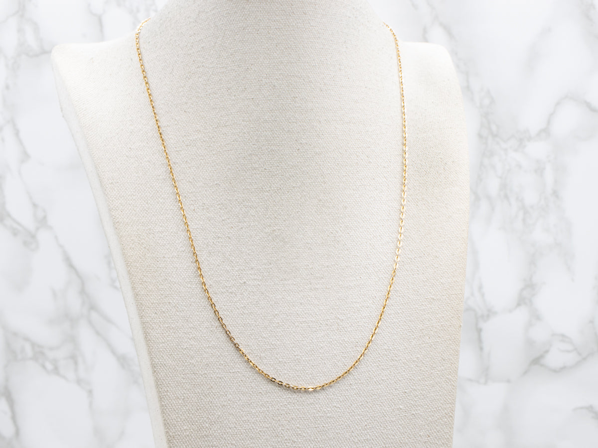 Yellow Gold Flat Cable-Link Chain
