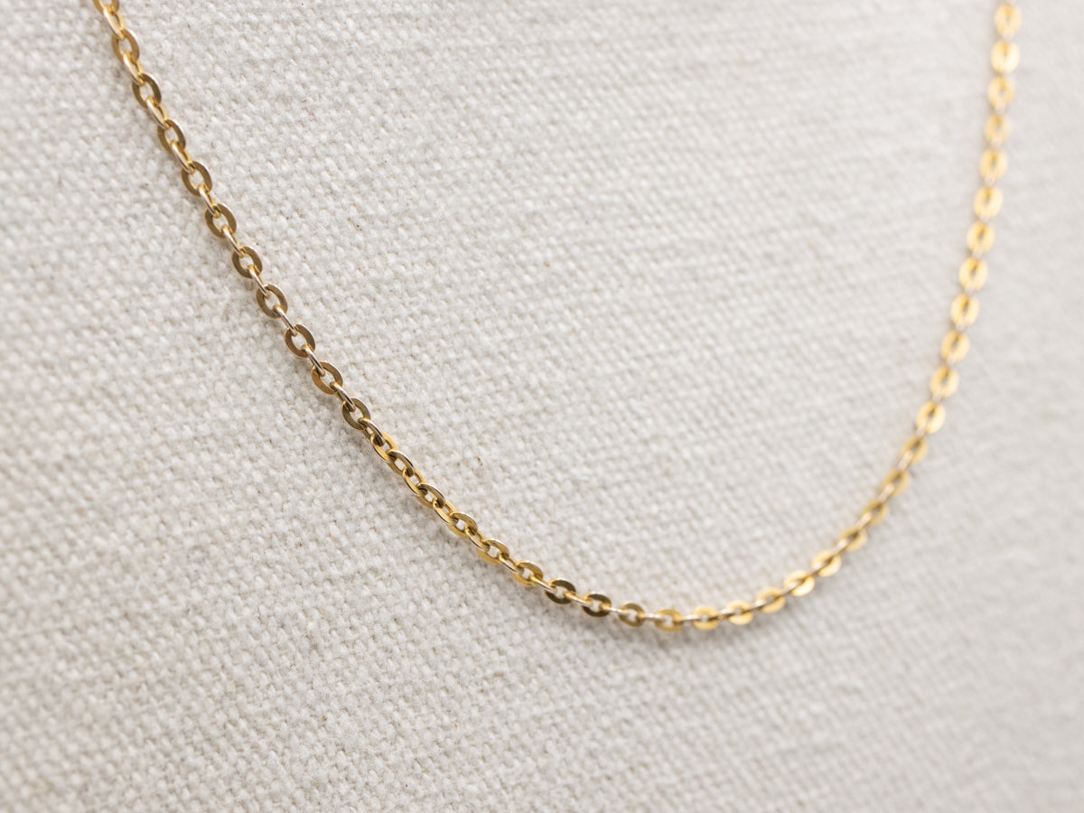 Yellow Gold Flat Cable-Link Chain