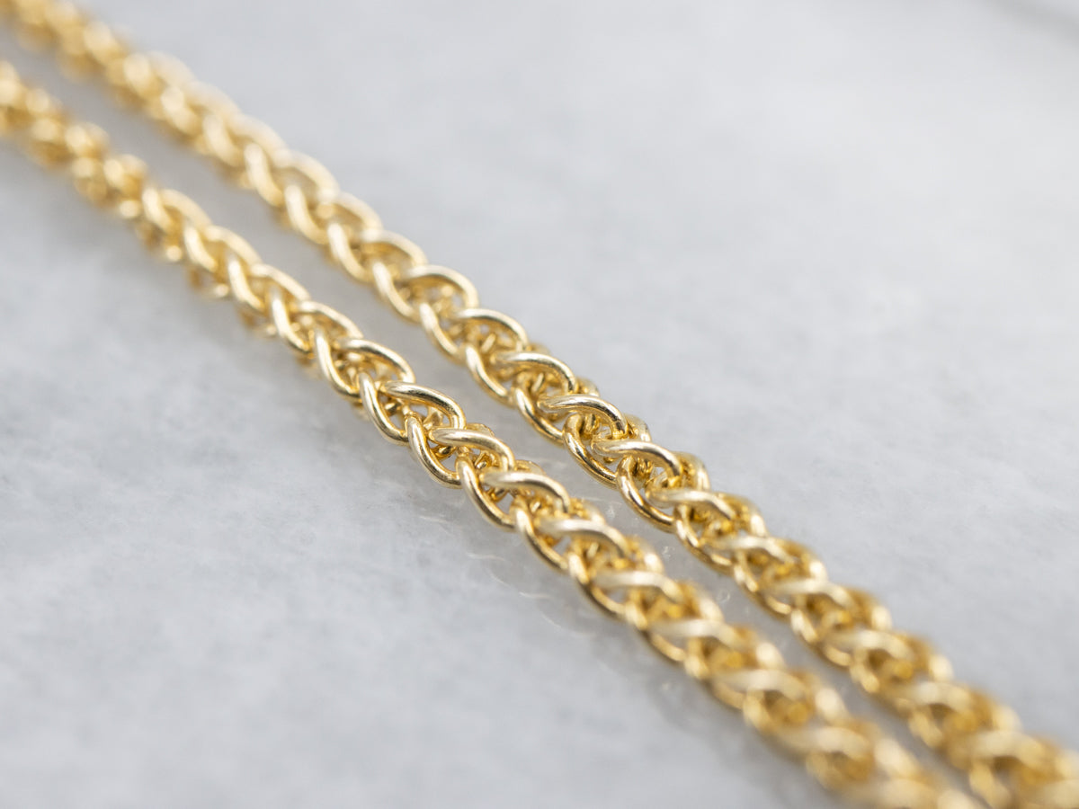 Yellow Gold Wheat Chain with Lobster Clasp