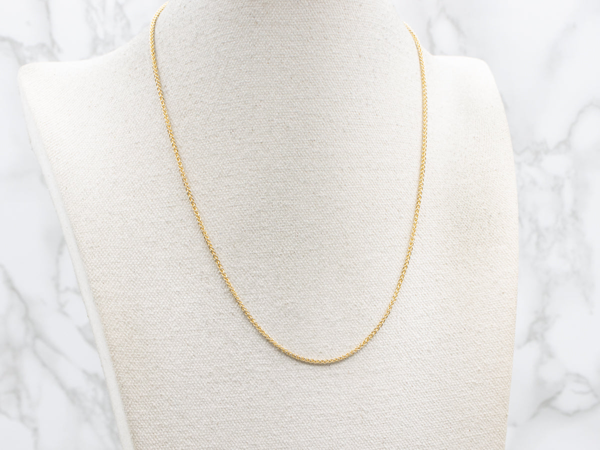 Yellow Gold Wheat Chain with Lobster Clasp
