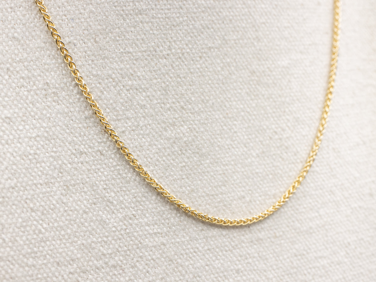 Yellow Gold Wheat Chain with Lobster Clasp