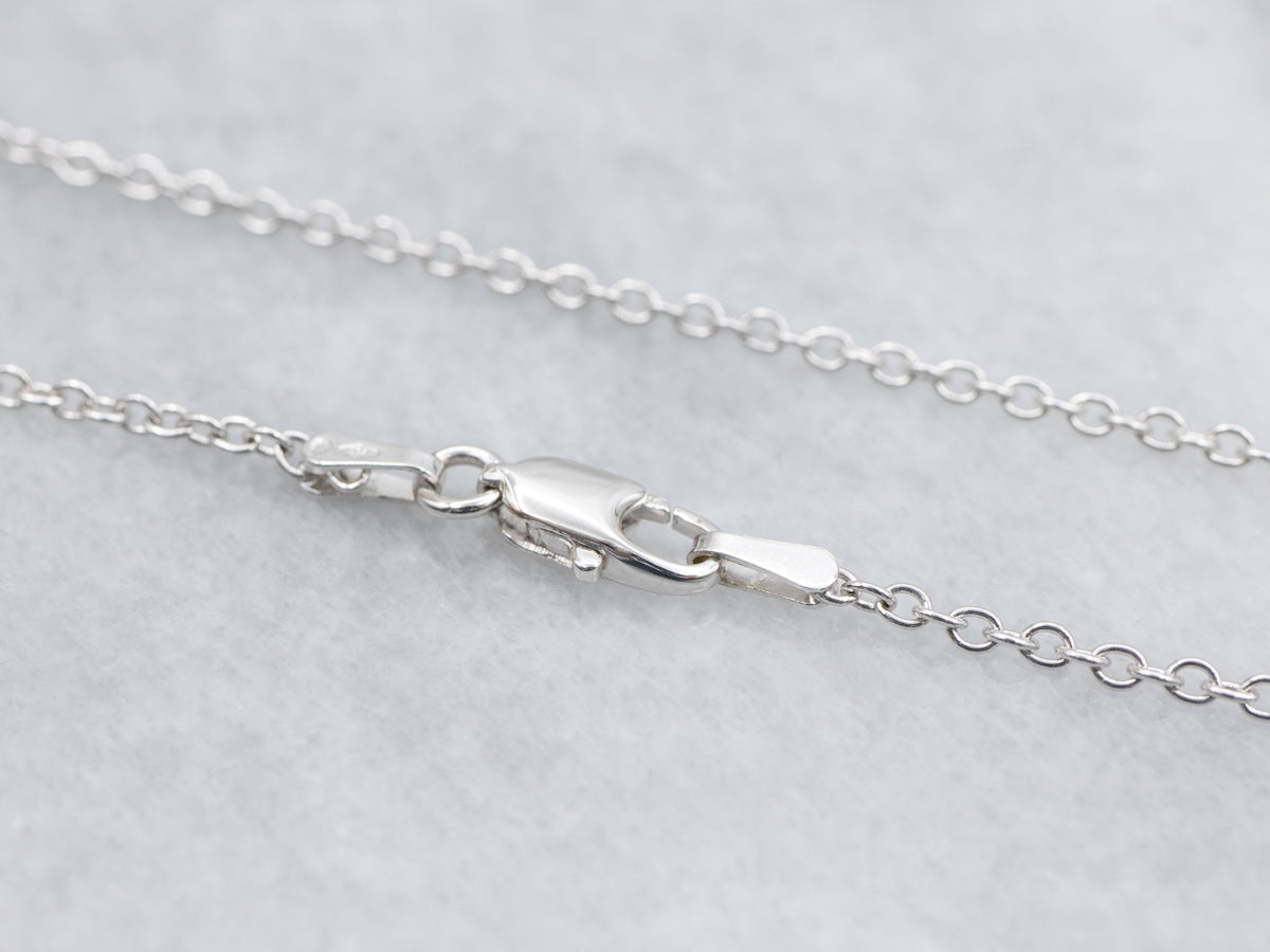 White Gold Rolo Chain with Lobster Claw Clasp