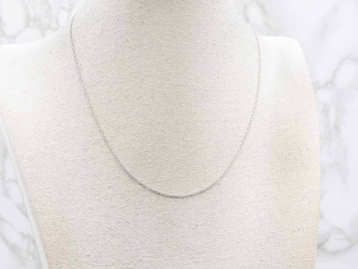 White Gold Rolo Chain with Lobster Claw Clasp