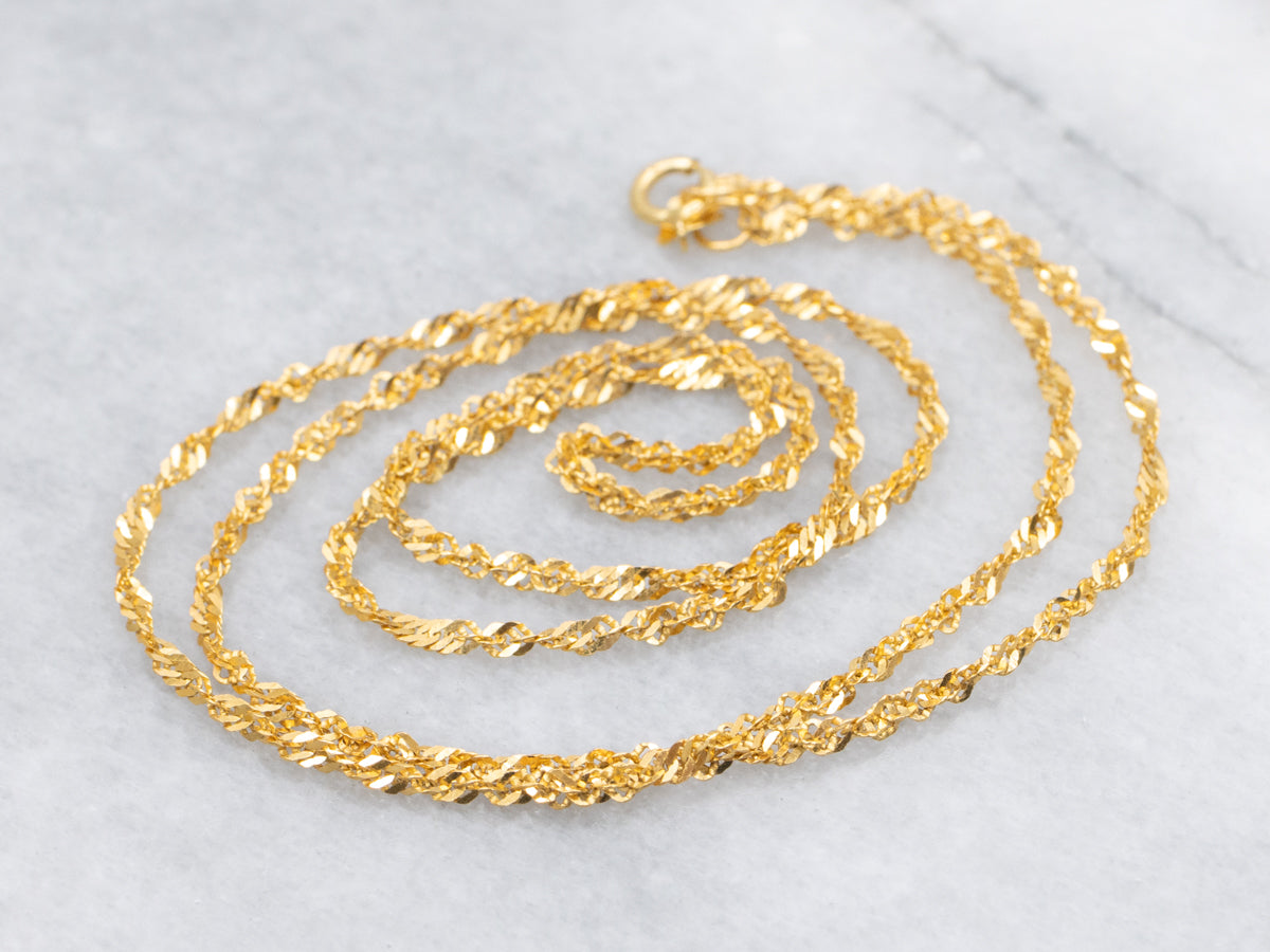 Yellow 22-Karat Gold Singapore-Twist Chain