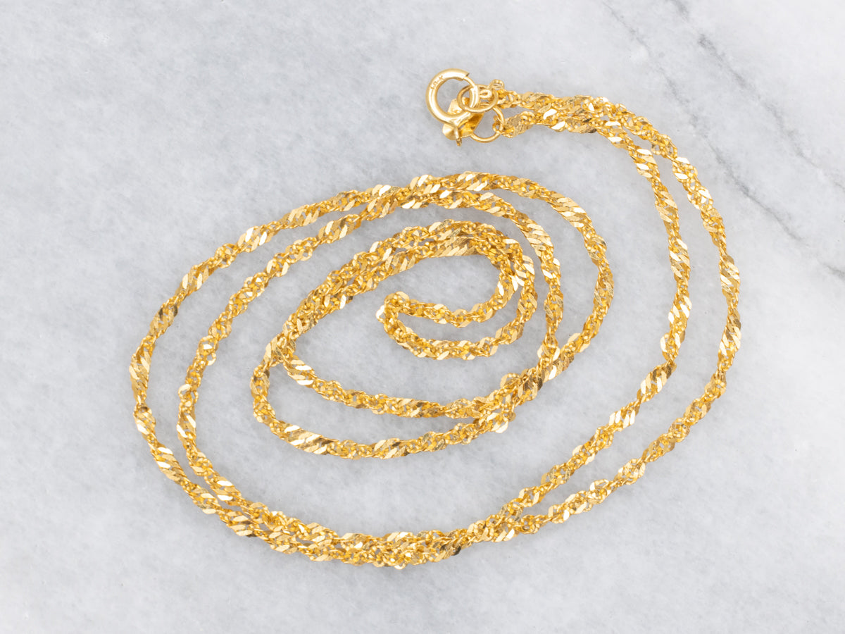 Yellow 22-Karat Gold Singapore-Twist Chain