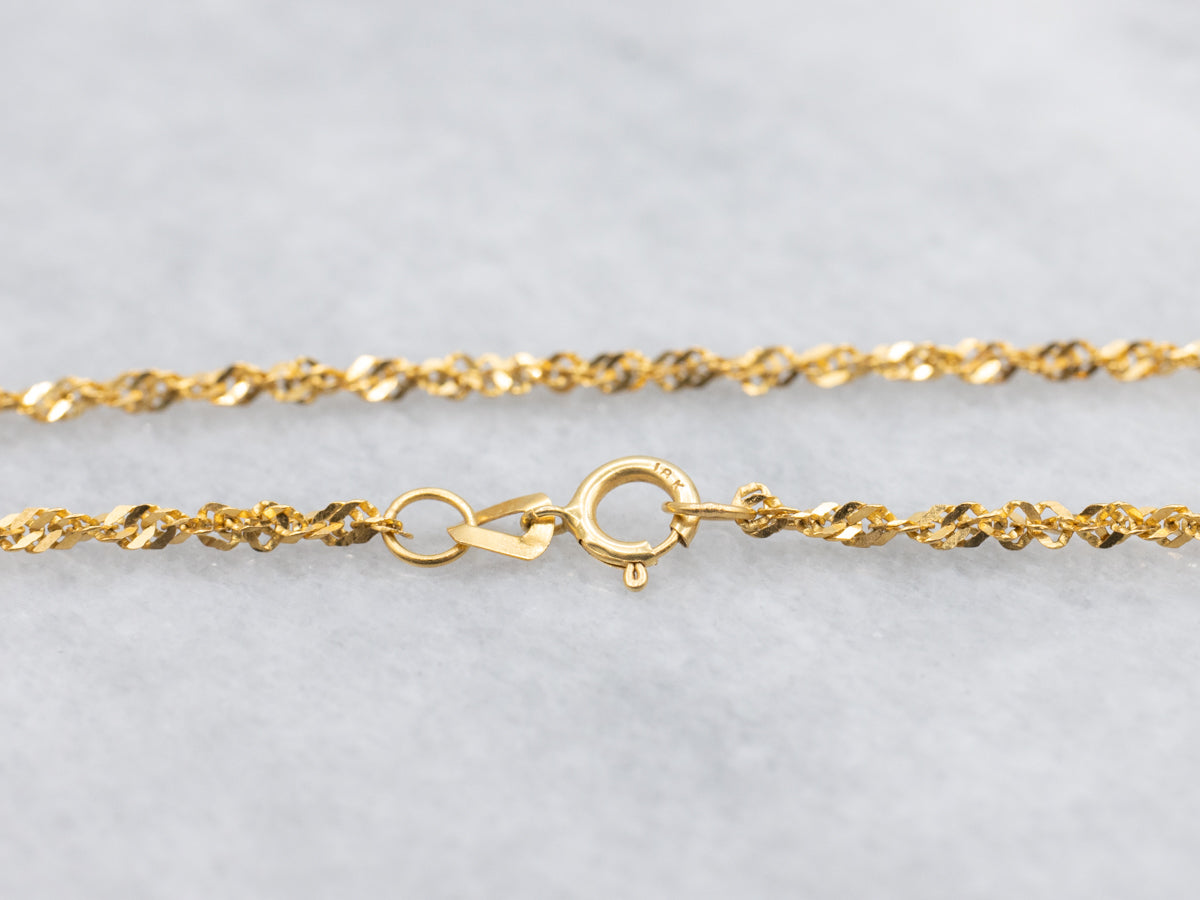 Yellow 22-Karat Gold Singapore-Twist Chain