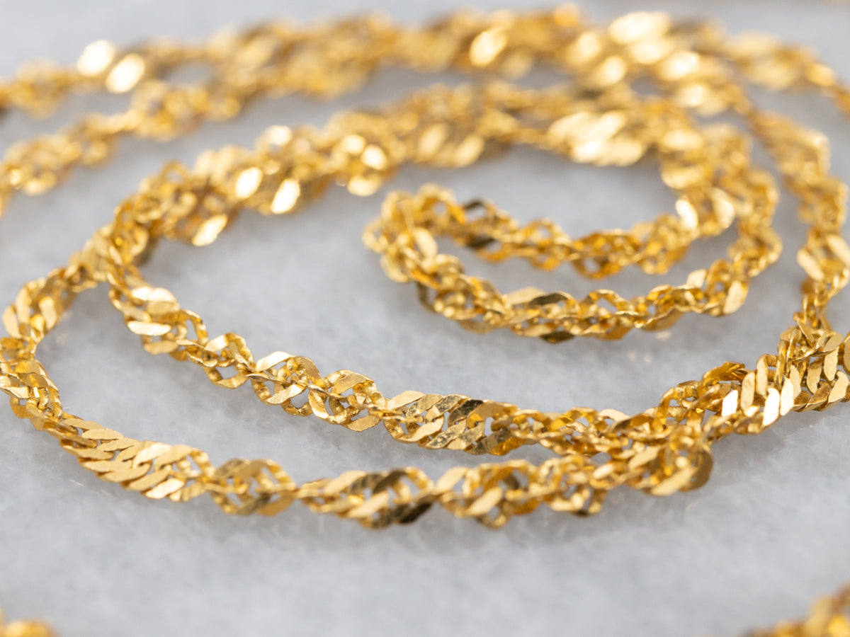 Yellow 22-Karat Gold Singapore-Twist Chain