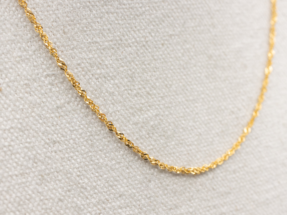 Yellow 22-Karat Gold Singapore-Twist Chain