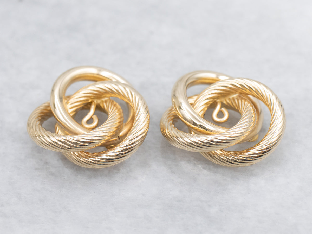 Looping Yellow Gold Earring Jackets