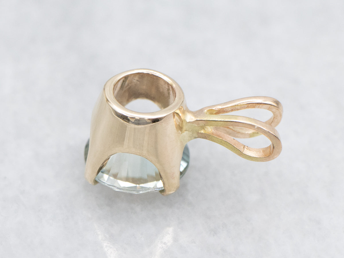 Teal and Champagne Hued Zircon Pendant