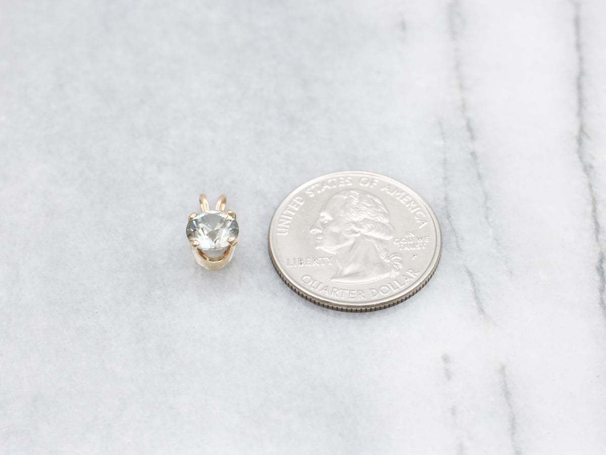 Teal and Champagne Hued Zircon Pendant