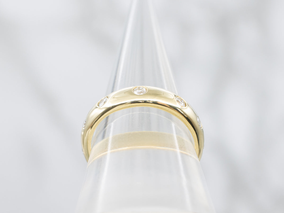 Flush-Set Diamond 18-Karat Gold Band