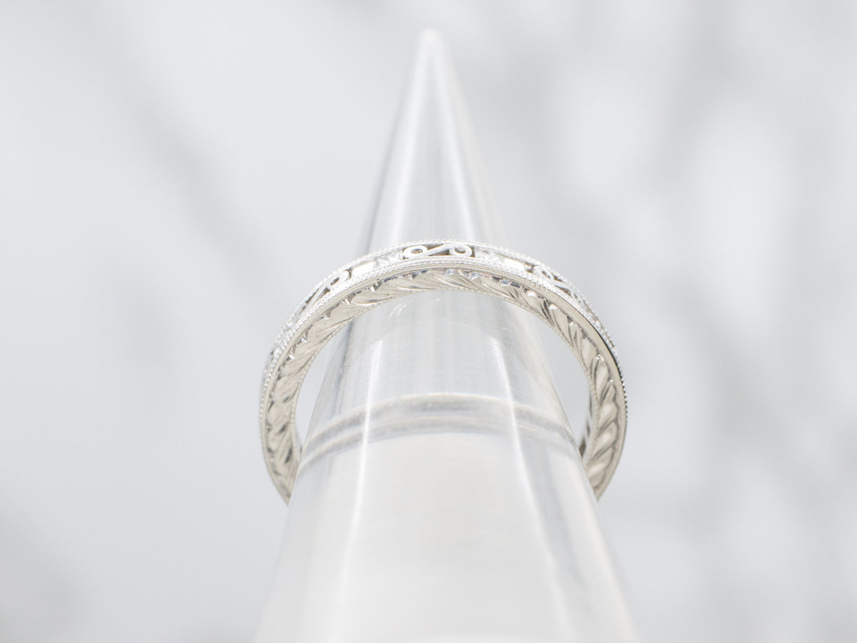 Scrolling Princess-Cut Diamond Eternity Band
