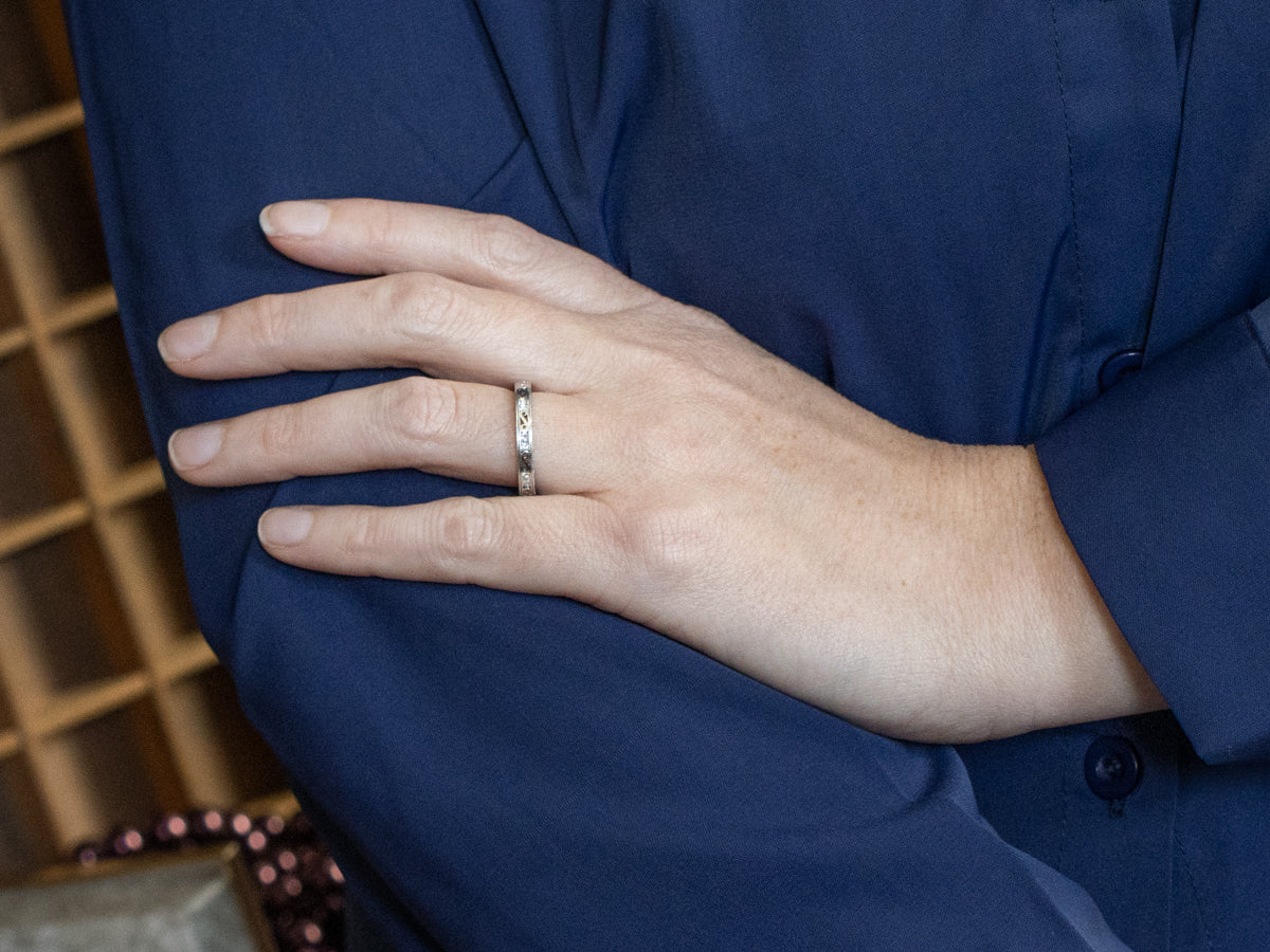 Scrolling Princess-Cut Diamond Eternity Band