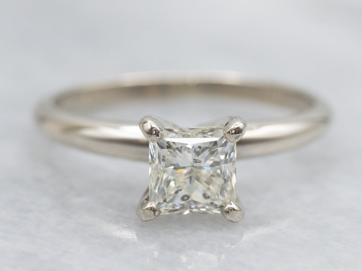 Princess Cut Diamond Solitaire Gold Engagement Ring