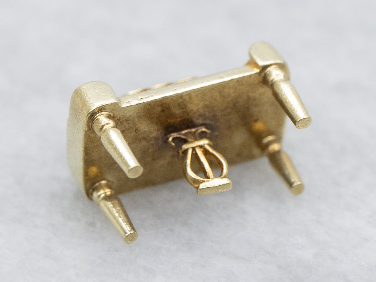 Yellow Gold Enamel Piano Charm