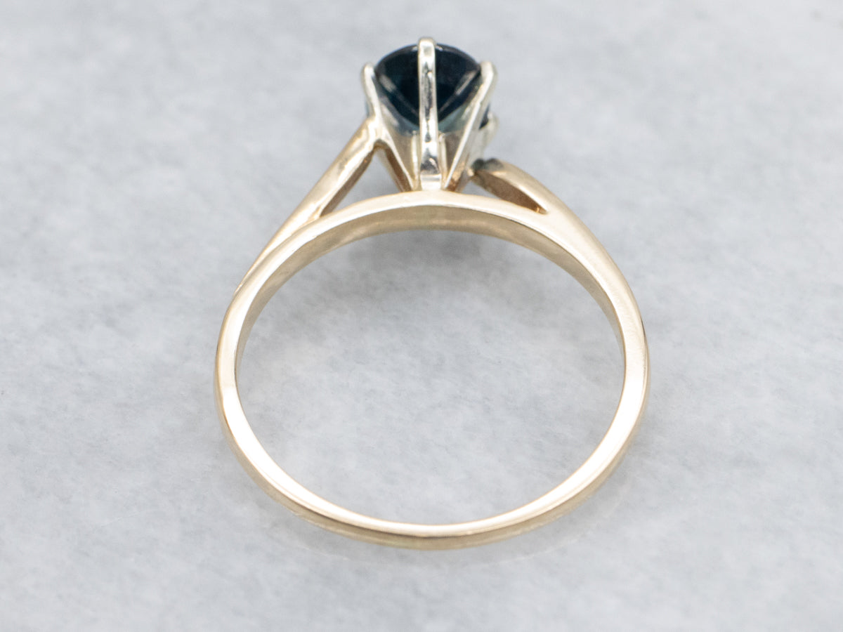 Sapphire Solitaire Bypass Ring