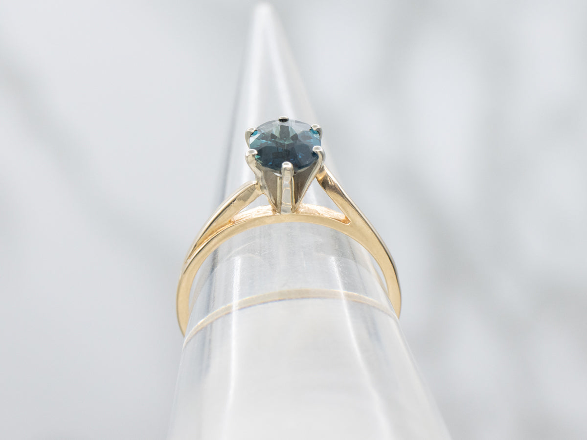 Sapphire Solitaire Bypass Ring