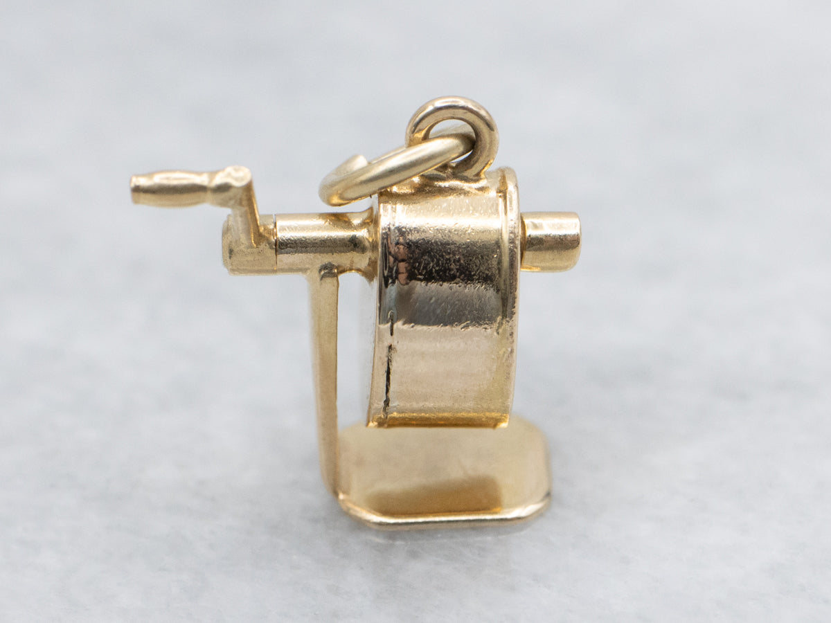 Vintage 14-Karat Gold Pencil Sharpener Charm