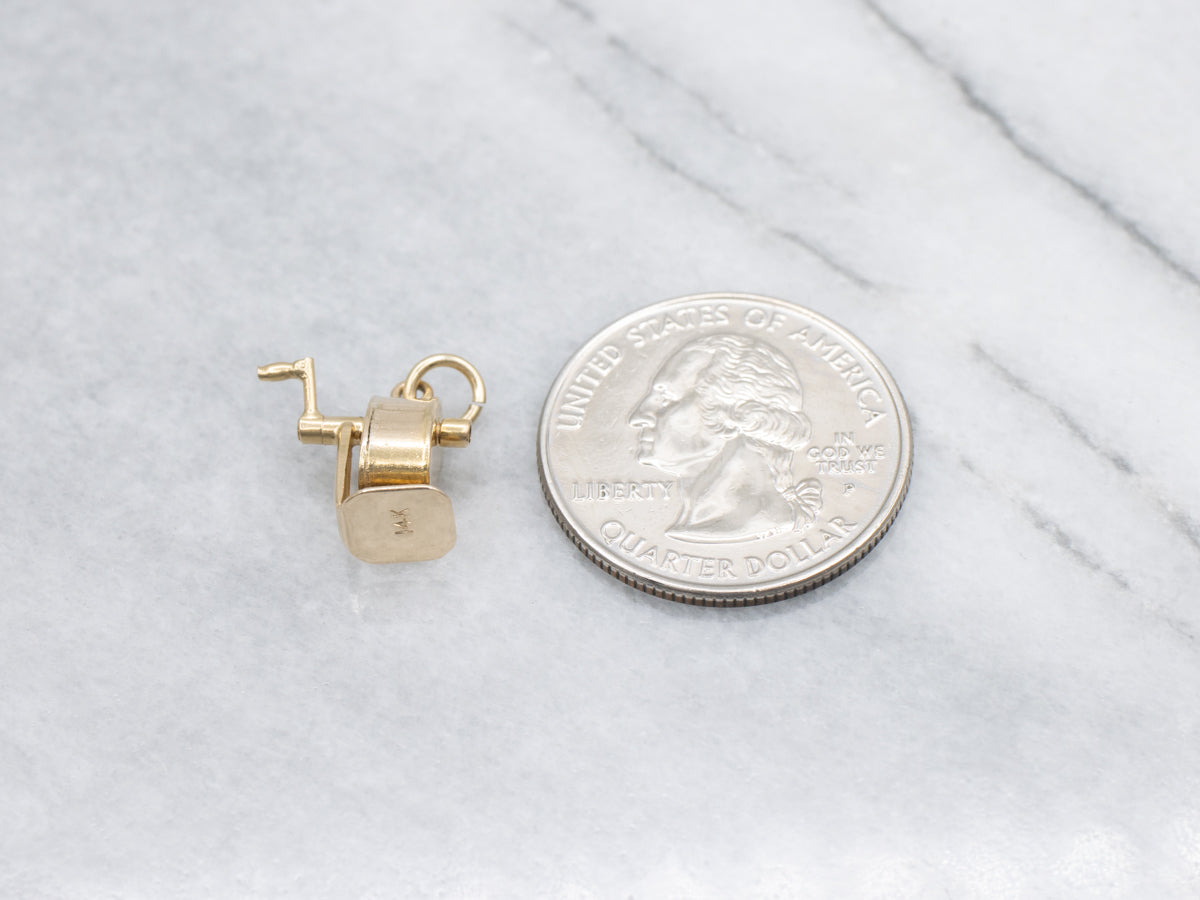 Vintage 14-Karat Gold Pencil Sharpener Charm
