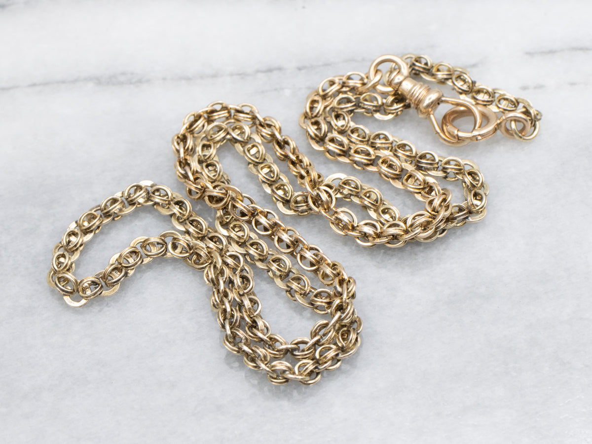 Antique 14K Yellow Gold Rolo Link Chain