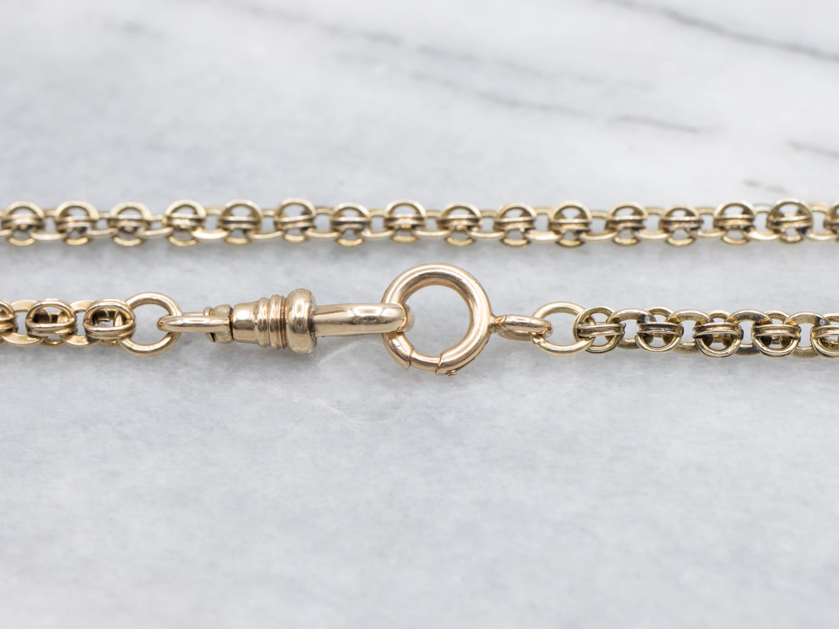 Antique 14K Yellow Gold Rolo Link Chain