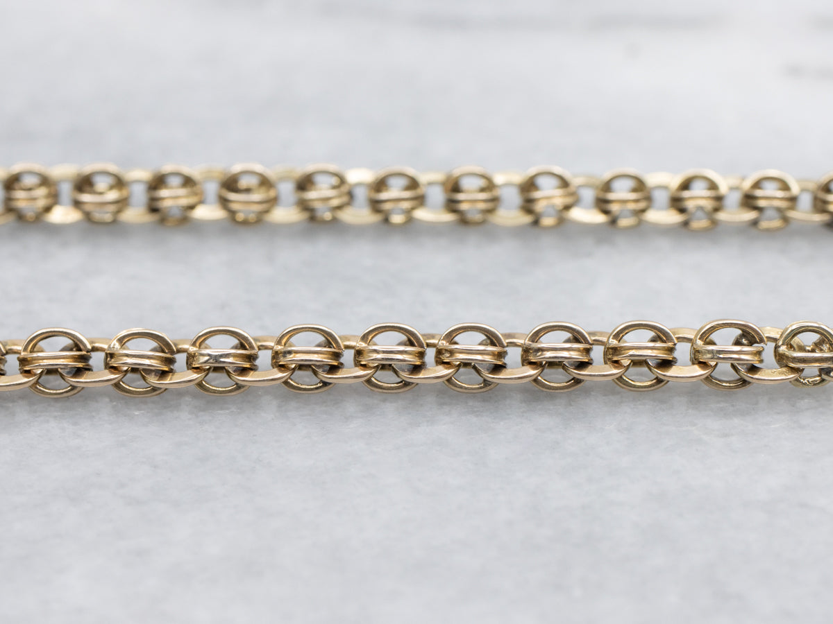 Antique 14K Yellow Gold Rolo Link Chain