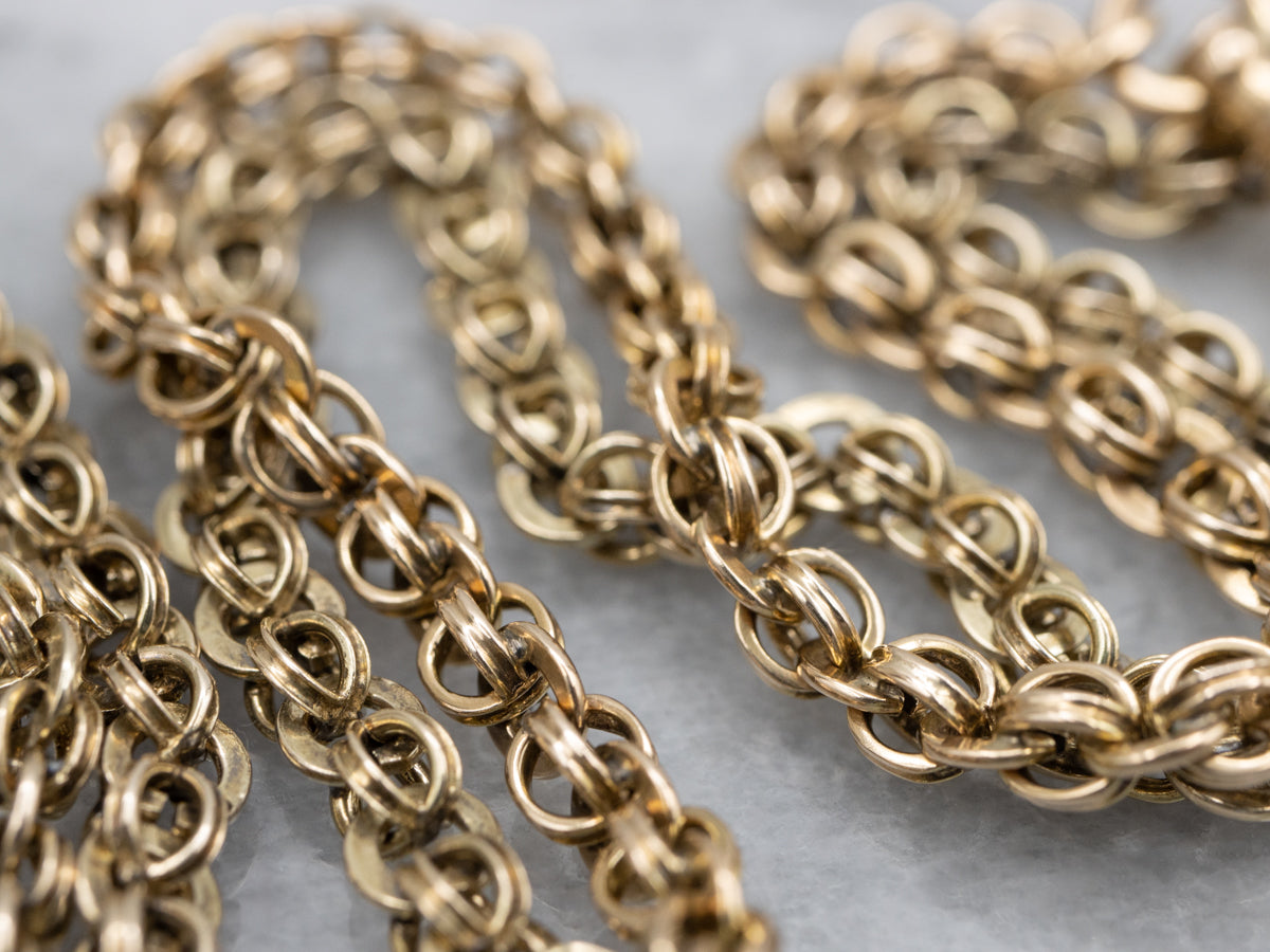 Antique 14K Yellow Gold Rolo Link Chain