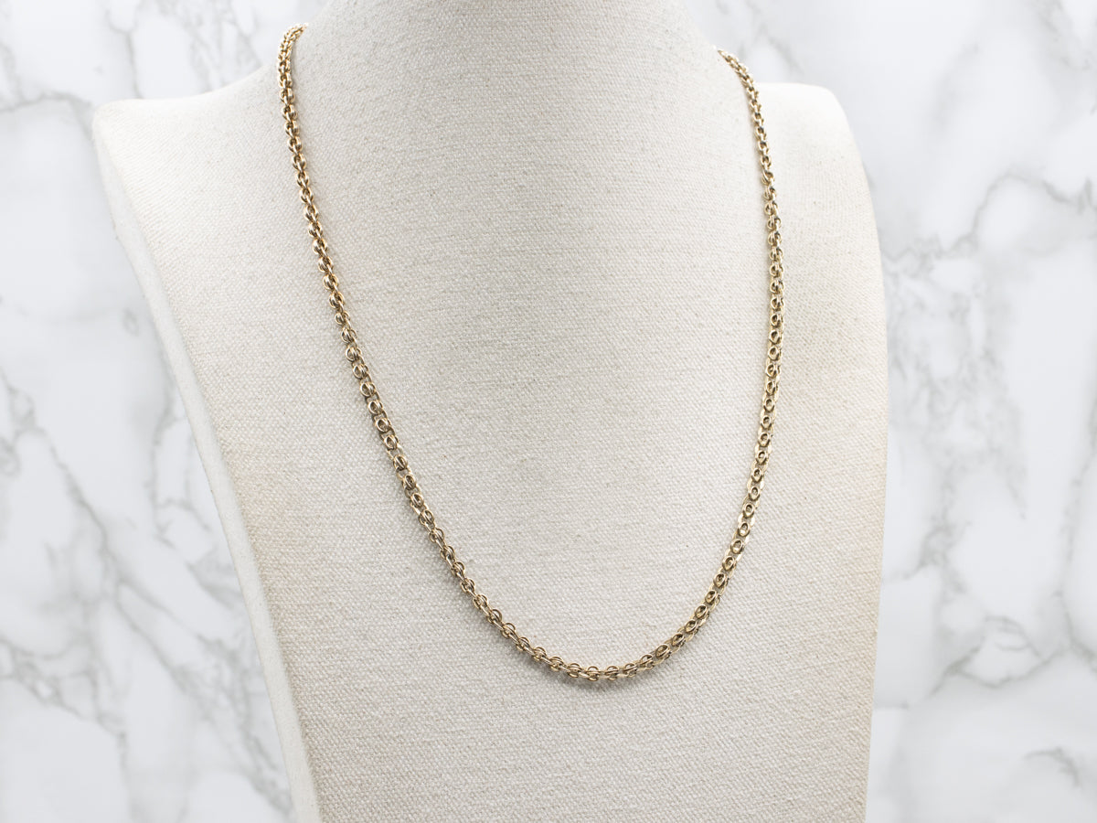 Antique 14K Yellow Gold Rolo Link Chain