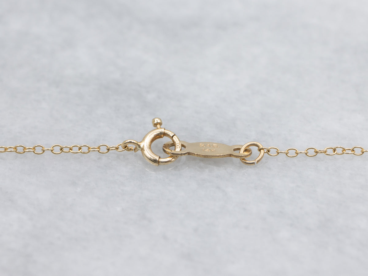 Simple Yellow Gold Cable Chain Cross Necklace