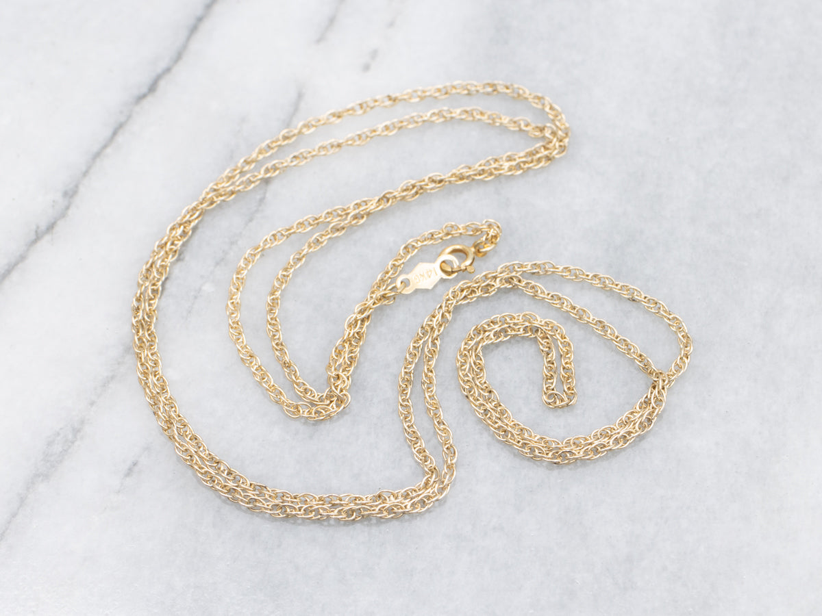 Long Yellow Gold Rope Chain