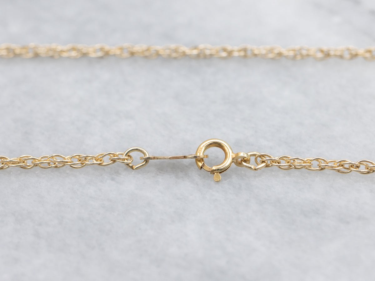 Long Yellow Gold Rope Chain
