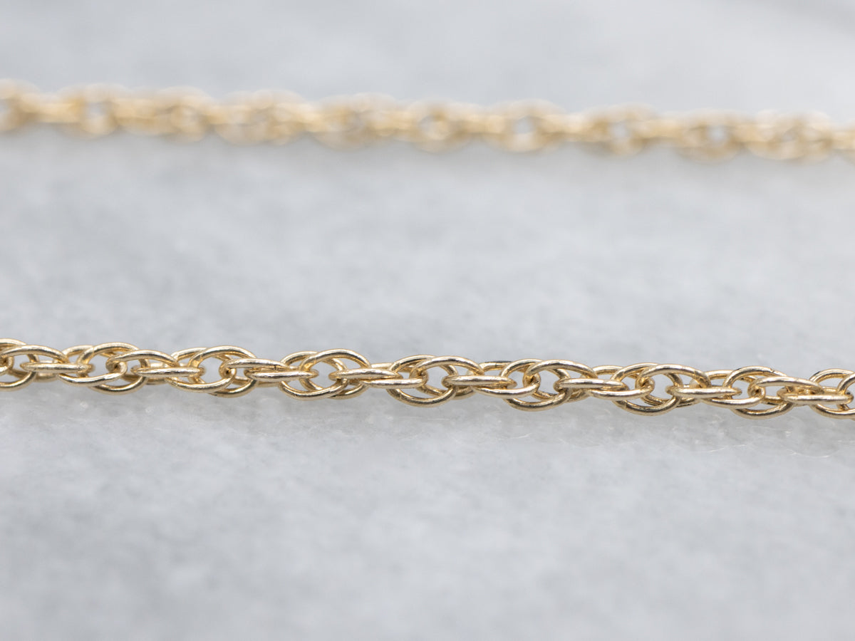 Long Yellow Gold Rope Chain