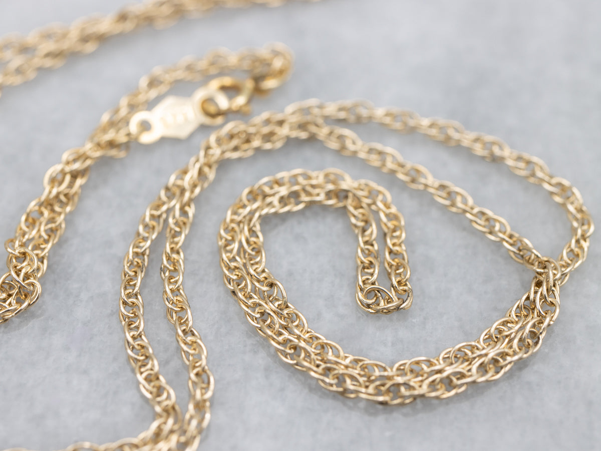 Long Yellow Gold Rope Chain