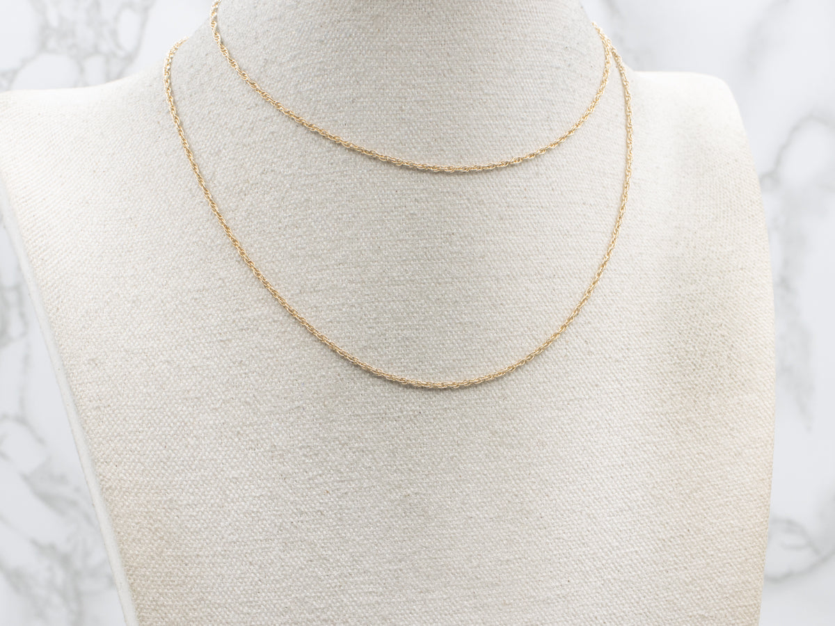 Long Yellow Gold Rope Chain