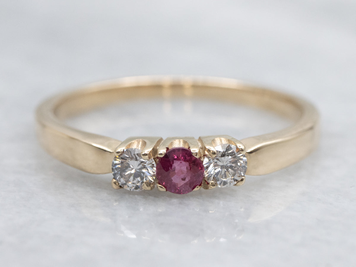 Ruby and Diamond Yellow Gold Ring