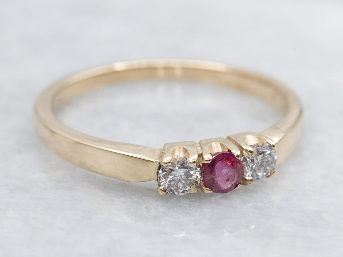Ruby and Diamond Yellow Gold Ring