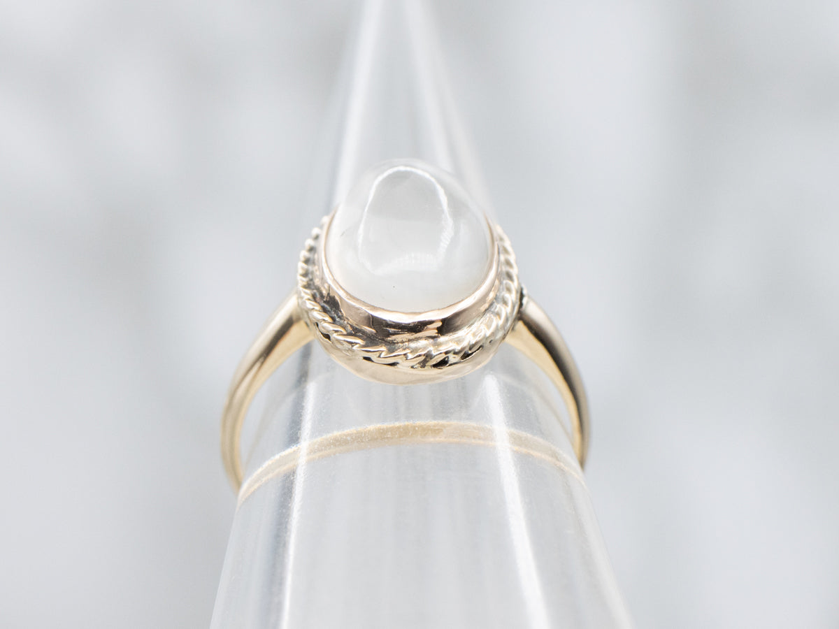 Vintage Moonstone Ring with Nautical Frame