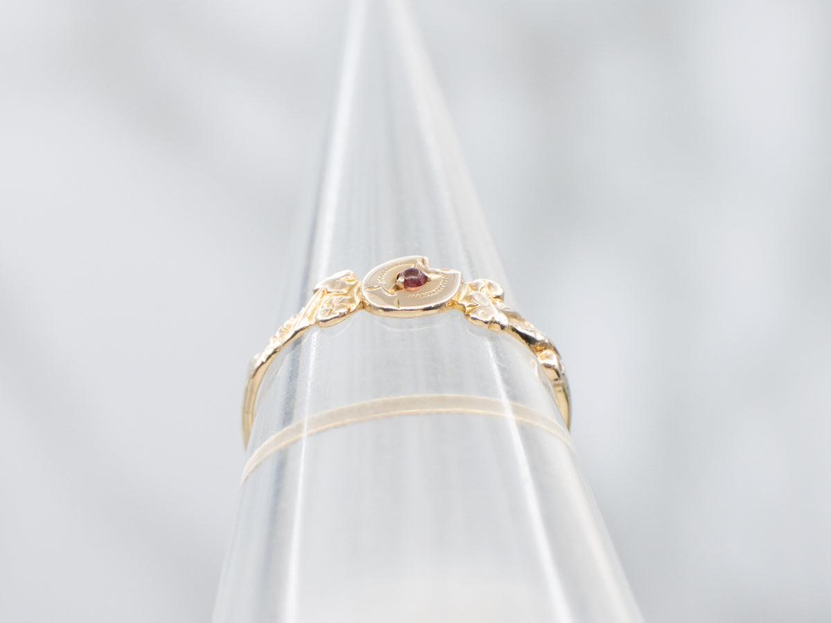 Antique Garnet Glass Doublet Band