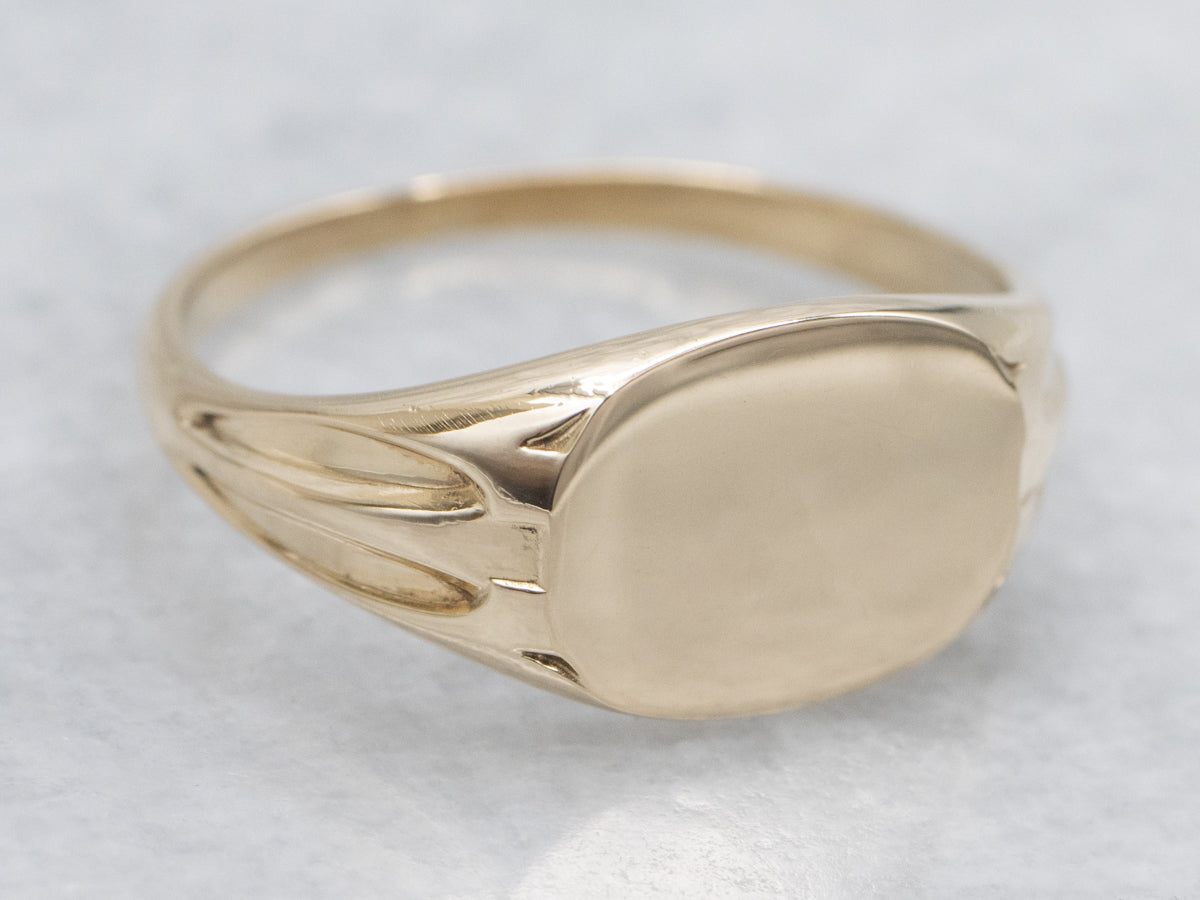 Vintage Gold East-to-West Signet Ring