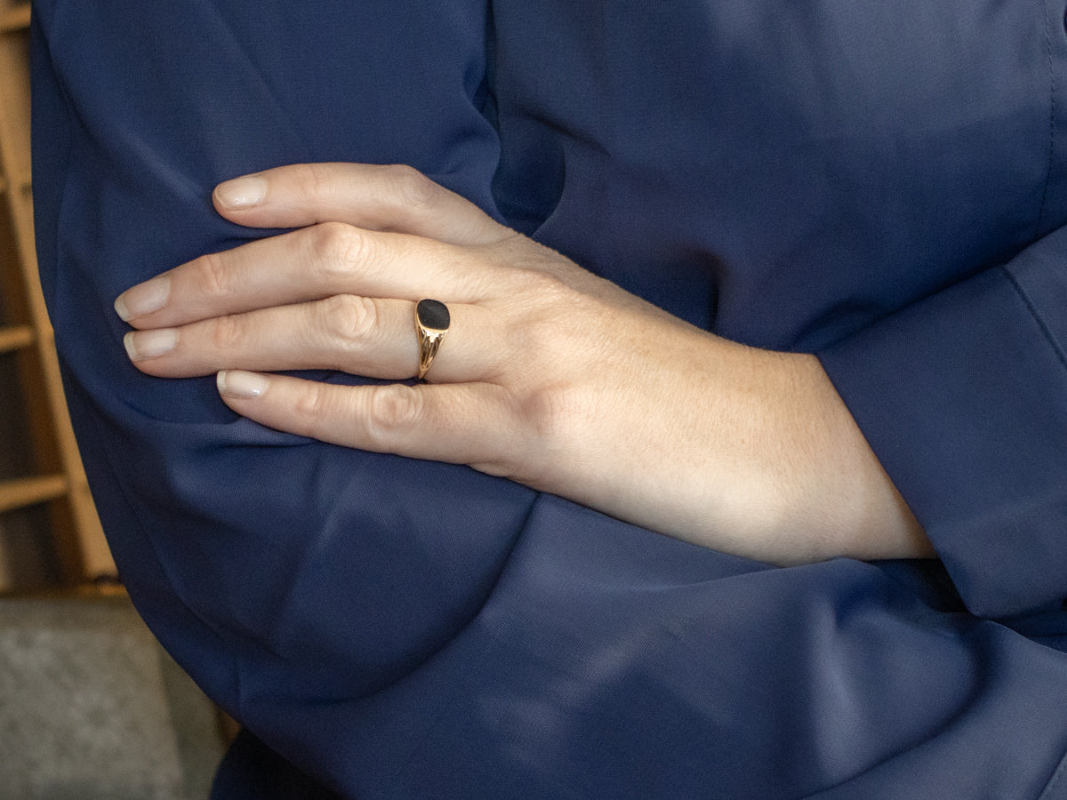 Vintage Gold East-to-West Signet Ring