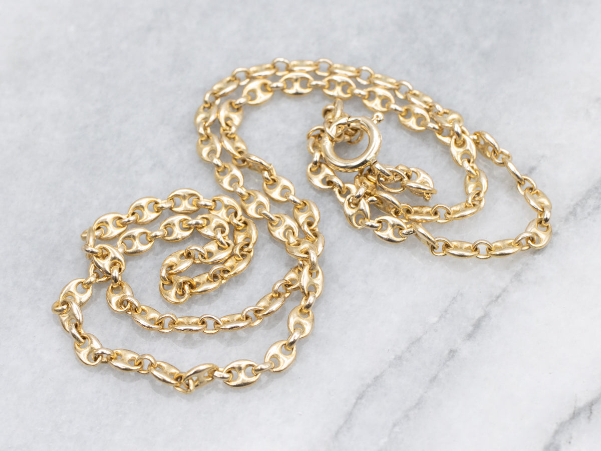 Yellow Gold Mariner's Chain with Spring Ring Clasp